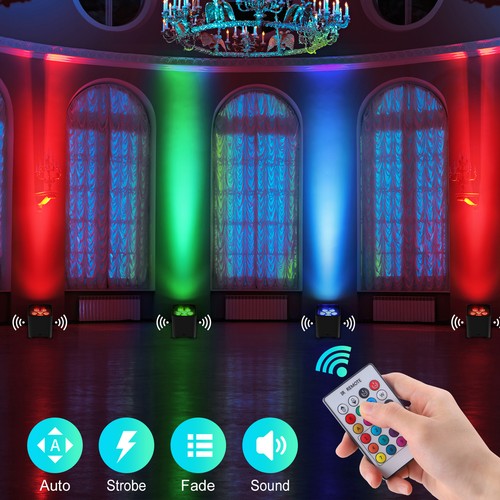 6X Rechargeable 108W LED Par Lights WiFi /App RGBWA+UV w/Case DJ Stage Lighting - Picture 10 of 22