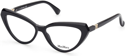 Max Mara MM5015 001 Black Cat Eye Plastic Optical Eyeglasses Frame 54-14-140 RX
