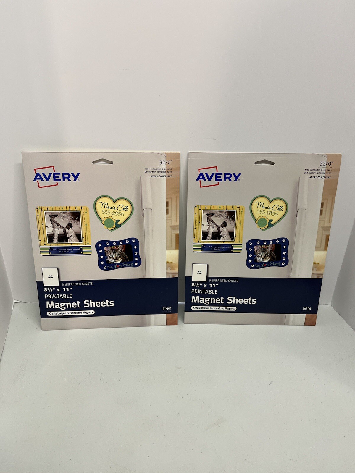 Avery Printsble Inkjet Magnet Sheets 8 1/2 x 11 White Lot of 2 packs 10  sheets | eBay