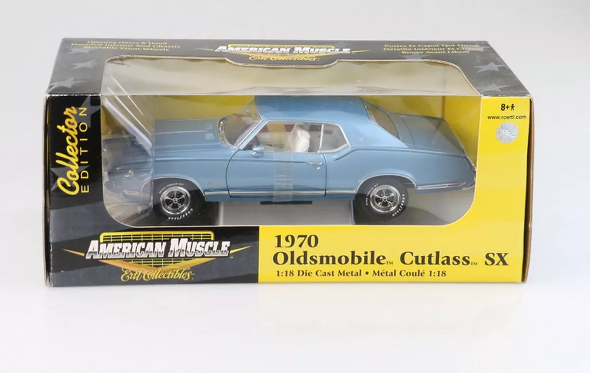 ERTL 1 18 Scale Oldsmobile Cutlass Sx 1970 Blue Diecast Car Model