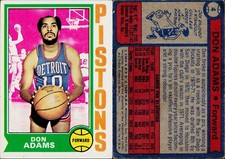 1974-75 Topps Basketball Card #4 Don Adams