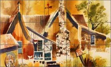 Tile Mural Backsplash Ceramic Cullar Country Life Farm Art WC102