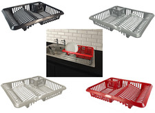 Plastic Large Kitchen Sink Dish Drainer Cutlery Plate Bowl Holder Rack Tidy Tray