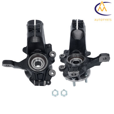 Pair Front Steering Knuckle & Wheel Hub Bearing Assy For Ford Focus 2012-2018