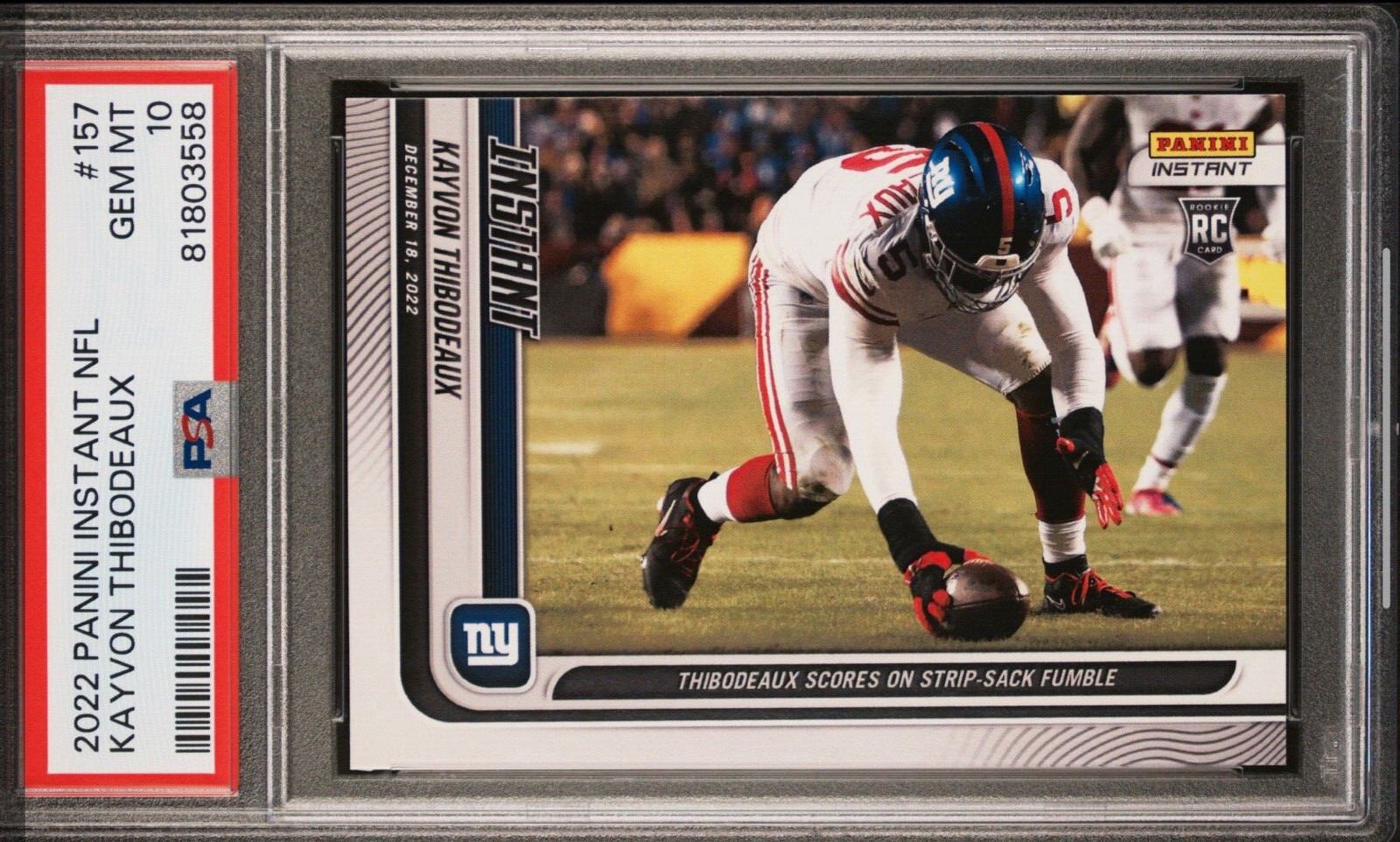 2022 Panini Inst(12/18/23) — Kayvon Thibodeaux — ROOKIE — 💎 MINT PSA 10 — pop 5