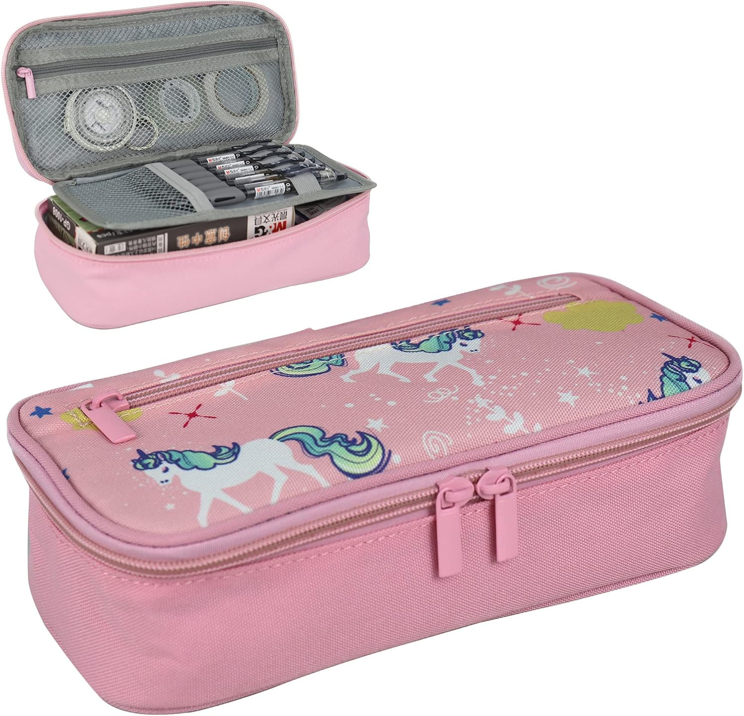 Case For Girls With Mesh, Zippered Pockets And Holders For D