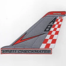 US NAVY VF-211 'Checkmates' F-14 Tomcat Tailfin (Gray/Red Chevron/'AB'/w-Text)