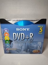 Sony DVD R Colorful Recordable Media 4.7GB 120 Minute 5 Pack NEW Sealed