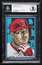 Mike Trout Original Art Sketch Card Los Angeles Angels 1/1 BAS