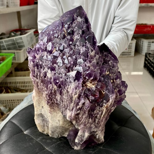 18.8LB Natural Amethyst Cluster quartz cluster crystal mineral specimen Healing - 第 6/15 張圖片