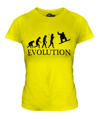 SNOWBOARDER EVOLUTION OF MAN LADIES T-SHIRT TEE TOP GIFT SNOWBOARDING