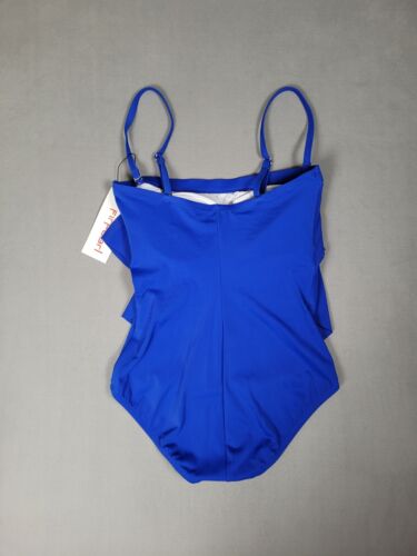 Firpearl Women's Bandeau One Piece Strapless Swimsuit Layered Ruffle-Size 6 - Picture 6 of 6