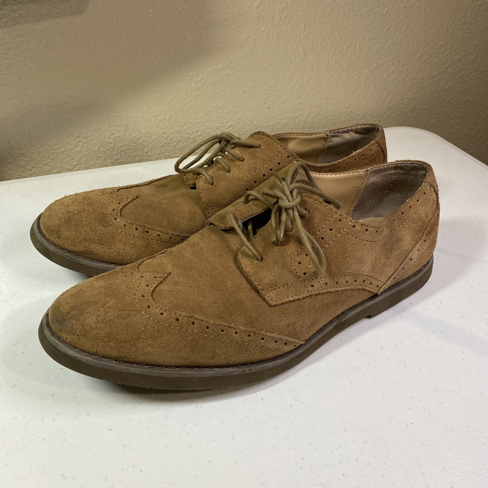 Calvin Klein Men's Wingtip Oxford Brown 