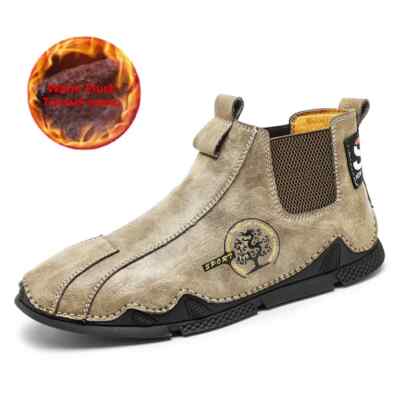 Men's Genuine Leather Comfortable Ankle Boots Outdoor Waterproof Walking Shoes