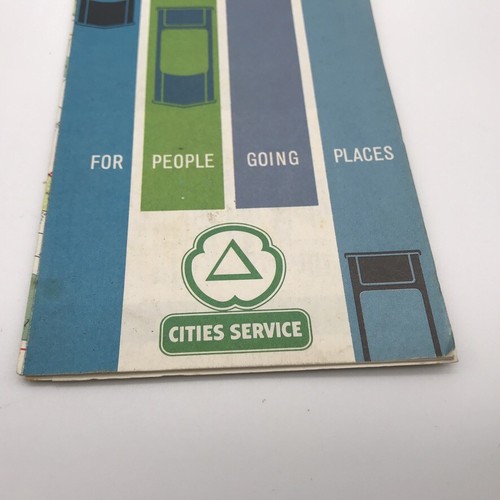 1962 MAINE Road Map CITIES SERVICE Birthday Christmas Gift VTG MCM Blue Green - Picture 3 of 5