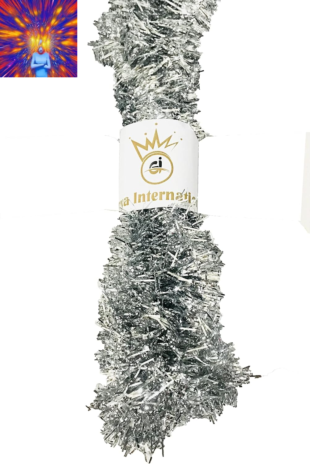 Silver Christmas Tree Tinsel Garland Metallic Streamers Celebrate a Holiday Happ