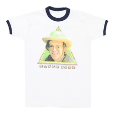 Vintage 1975 Elton John Rock Of The Westies Promo Ringer Shirt Size: Unreadable