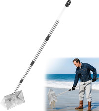 Sand Flea Rake, Long Handle Sand Sifter with 65-Inch Pole - Stainless Steel Shar