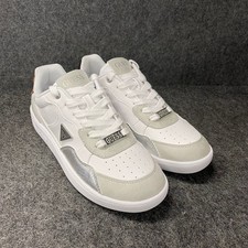 Zapatilla deportiva para mujer GUESS FACTORY Prymie imitación cuero talla 8,5 M blanca