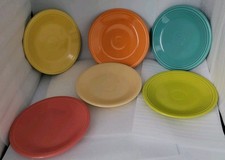Fiesta Lead Free Homer Laughlin Set Of 6 Lunch Plates. 7.25".