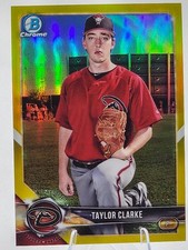 Taylor Clarke 75/75 2018 Bowman Chrome Prospects Canary Yellow Refractor Arizona