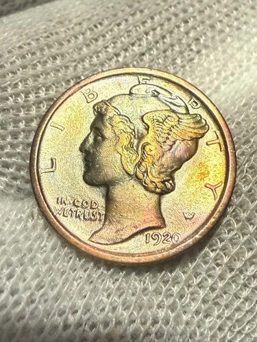 1920 Mercury Silver Dime CHOICE AU+ High Grade Toned