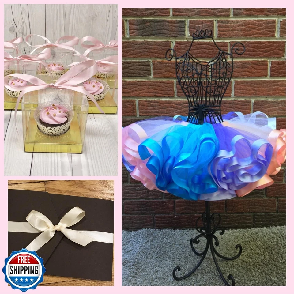 Morex Ribbon Double Face Satin Ribbon 1/8" X 500 YD Rosy Mauve Ribbon for Gif - Image 2 of 4