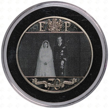 2017 Gibraltar Elizabeth II Half Crown Coin – Platinum Wedding – Capsuled