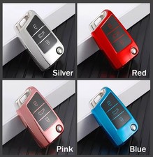 Key Cover For VW Seat Skoda Remote Fob Case 3 Button Flip Key Protector Car t40*