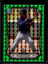 2026 Bowman Roldy Brito Chrome Green Geometric Refractor 1st #/99 Rockies