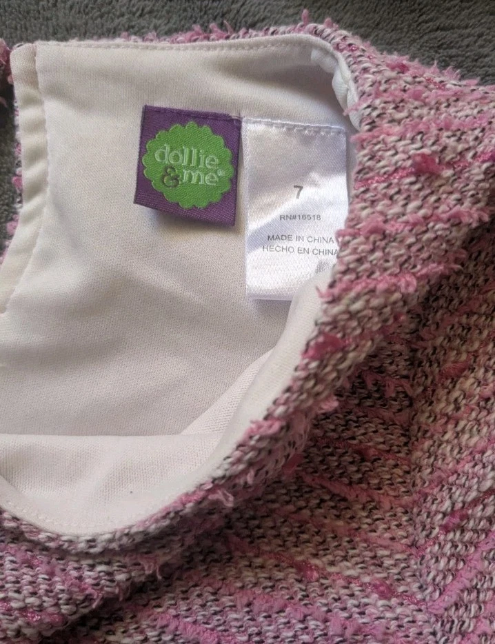  Vestido de niña rosa Dollie and Me talla 7 Foto 3 de 3