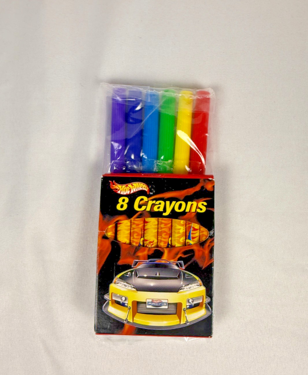Hot Wheels 8-Count Crayon Box & 6-Piece Marker - New/NOS/Y2K