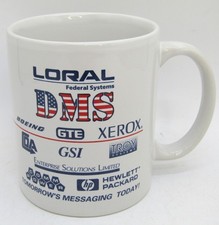 Loral Federal Systems and other Logos, White Ceramic Coffee Mug.