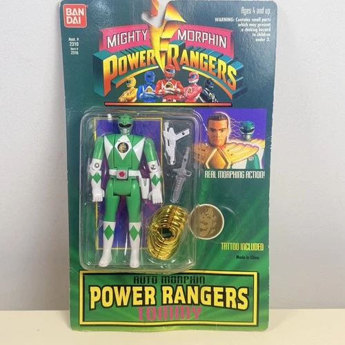 VTG 1994 NIB Tommy Green Power Ranger Action Figure by Bandai Auto Morphin 5.5"
