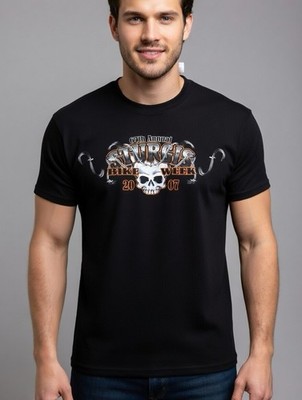 Delta Pro Weight Sturgis Bike Week 2007 Skull Graphic Black T-Shirt 2XL