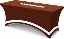 1 Pcs Football Party Stretch Tablecloth, 6 Feet Spandex, Brown Football Touchd