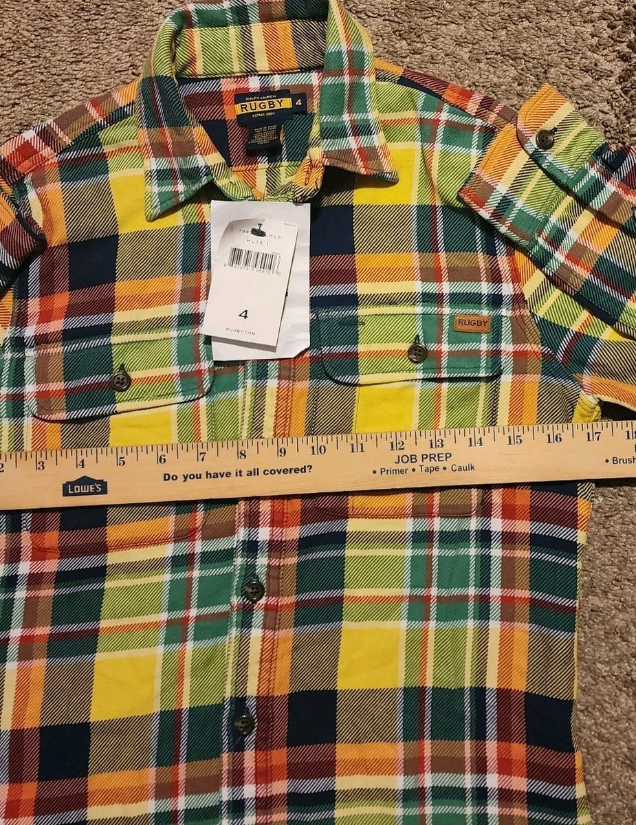 NWT Ralph Lauren Rugby Flannel Shirt Women's Size 4 Multicolor