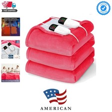 Heated Electric Blanket Queen Size - 84" x 90" Heating Blanket with Dual Cont...