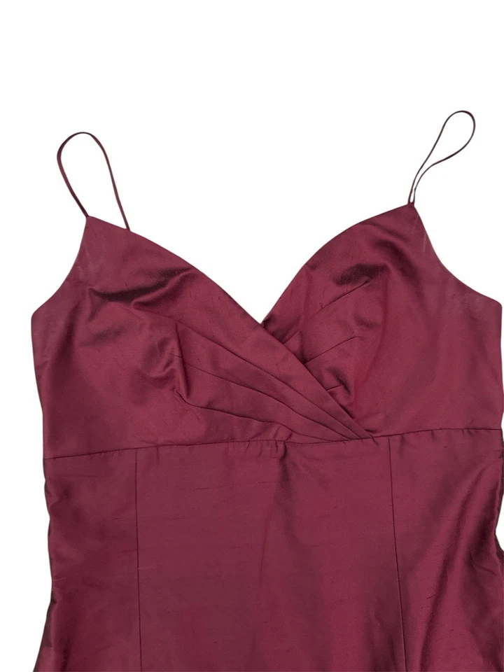 Vestido Formal Jenny Yoo Borgoña Talla 12 100% Seda Sirena Formal Foto 4 de 4