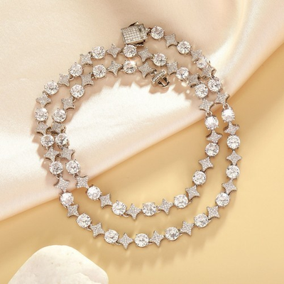 #ad #ad Gold Plated Stainless SteeI Colorful Star Iced CZ Out Cuban Link Bracelet Chain $69.74