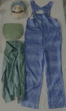 Boys Luigi Costume Super Mario Brothers Kids Youth size 8-10 140cm With Mask