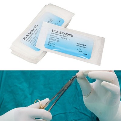 (4/0)12pcs Suture Practice Thread Individual Package Silk Thread Suturing VIS