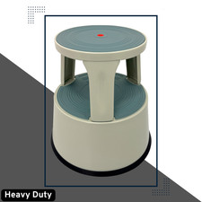 Durable Grey Steel Kick Step Stool Non-Slip Portable for Home Office Warehouse