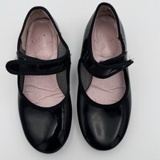 Capezio THE DANCEMAKER Girls Kid Black Patent Tap Dance Mary Jane Shoes