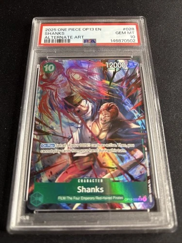 2025 One Piece OP13-028 Shanks Alt Art PSA 10