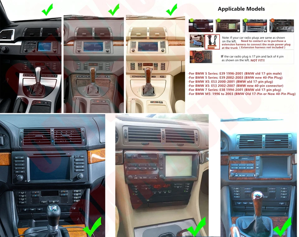 7" For BMW E38 E39 E53 M5 X5 1994-2007 Android 15 Stereo Car Radio GPS w/ Camera - Image 3 of 4