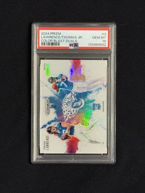 2024 Panini Prizm - Color Blast Duals Trevor Lawrence, Brian Thomas Jr. #3 PSA10
