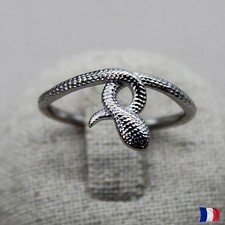 Bague Serpent Argent 925 – Anneau Reptile Ajustable Femme Homme Bijou Argent