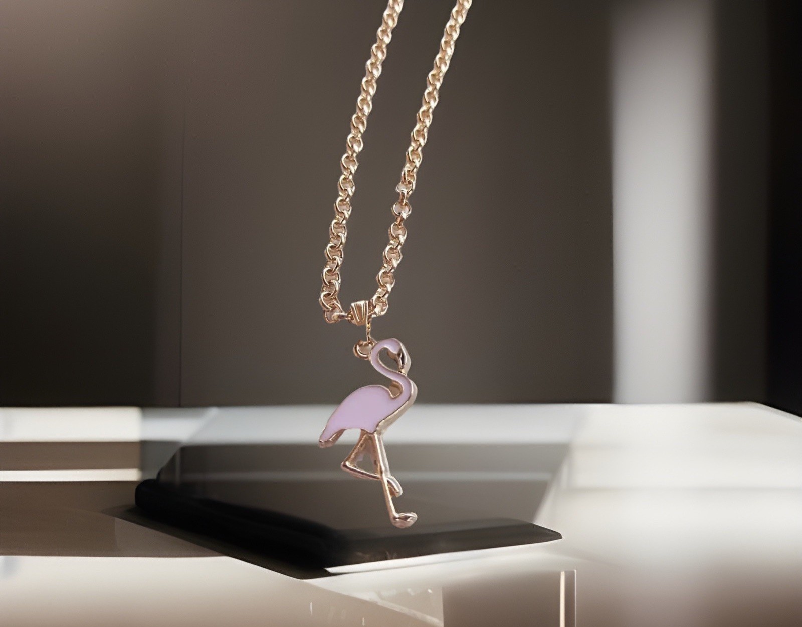 Collar Colgante Cadena Color Oro Flamenco