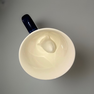 Creature Cups Coffee Mug Cup Blue & White 3D Shark Inside
